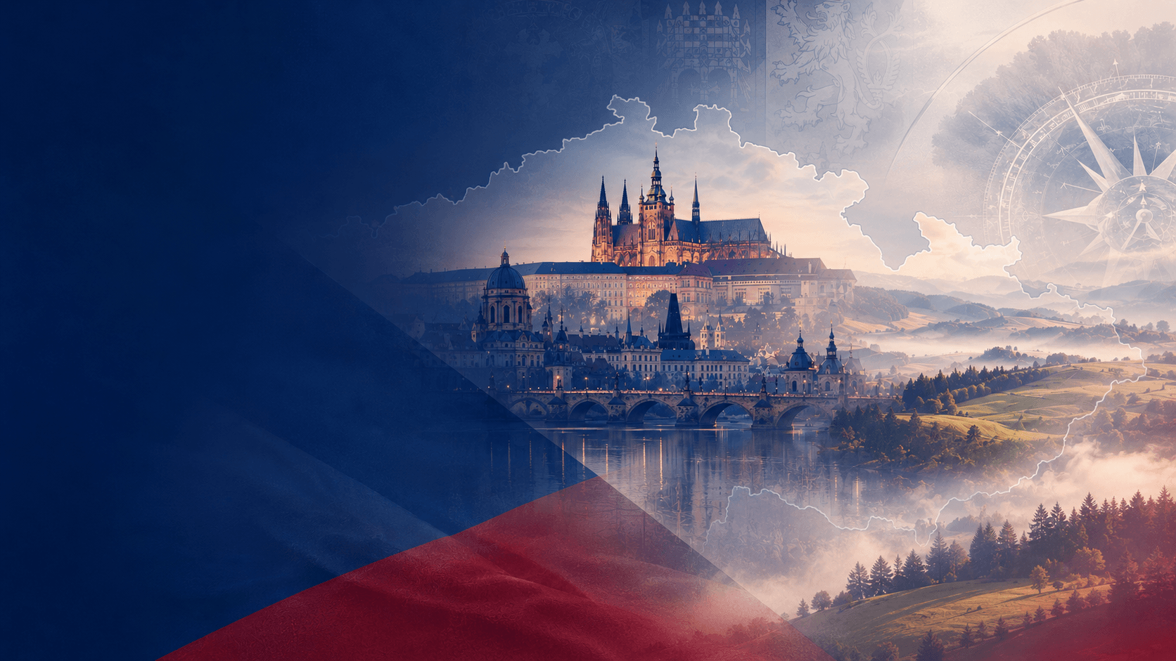 Czechia landscape and city view