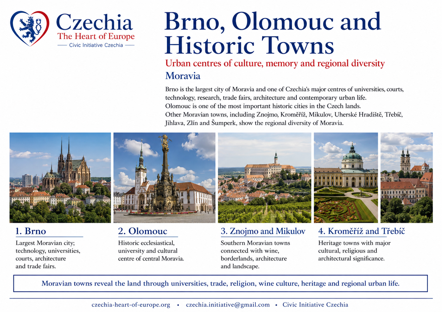 Moravian cities and towns information sheet