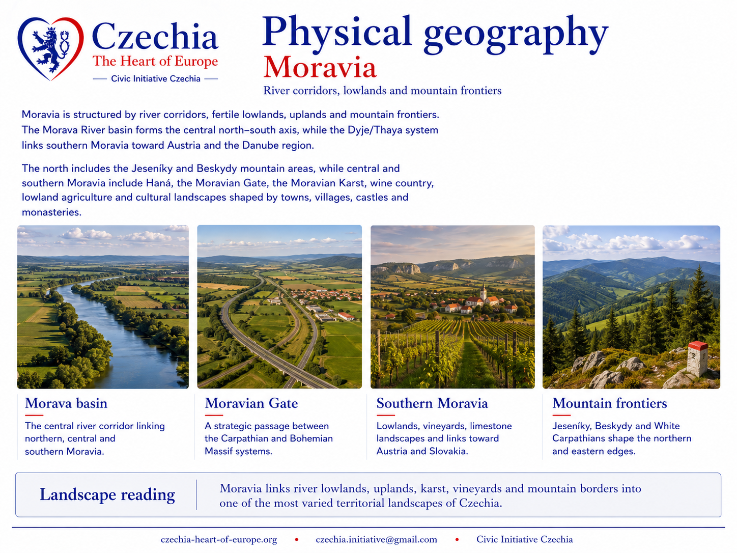 Physical geography of Moravia information sheet
